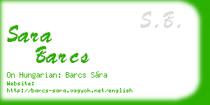 sara barcs business card